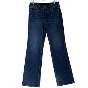 Talbots Barely Boot Jeans Size 8 Blue Dark Wash Denim High Rise Straight Stretch